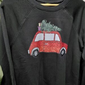 Athletic Works Black Sweatshirt with Festive Design